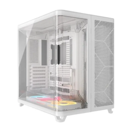 Corsair AIR 5400 LX-R LINK - Boîtier PC Mid-Tower en verre trempé blanc avec ventilateurs RGB à rotor inversé, refroidissement triple chambre et radiateur 360 mm dédié Precio: 417.132. SKU: B1BEXCB8CK
