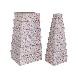 Set de boîtes décoratives Versa Carton Fleurs (15 Pièces)