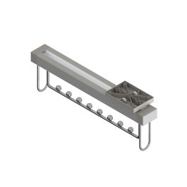 HERRAJES ALK Perchero Frontal Extraíble Serie Óptima 9 Perchas Acabado Cromo