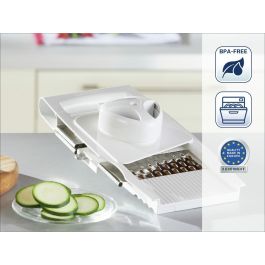 Mandoline-Râpe Leifheit Blanc Acier inoxydable Plastique 4 en 1