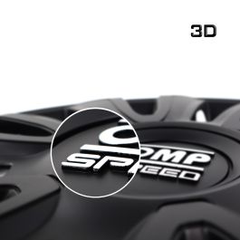 Omp OMPS07011501 Jeu De 4 Enjoliveurs Magnum 15 Pouces Noir ABS