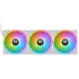 Thermaltake SWAFAN EX14 - Pack de 3 Ventilateurs PC 140 mm RGB, Blanc - 500-2000 tr/min, 81.6 CFM, 3.17 mmH2O, Paliers Hydrauliques, 9 Broches