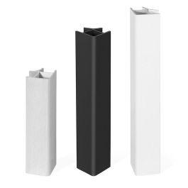 HERRAJES ALK Angle Rigide Zesio H100 Argent/Blanc - Profil d'angle de plinthe réversible