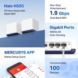 Point d'Accès Mercusys Halo H50G(2-pack) Blanc 2 Unités