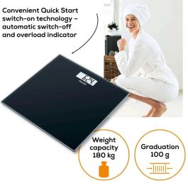 Balance Numérique de Salle de Bain Beurer GS10 Noir verre 180 kg