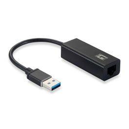 Level One USB-0401 Adaptateur USB 3.0 vers RJ45 Gigabit Ethernet 10/100/1000 Mbit/s, Noir, 0.15m