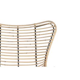 GINER Y COLOMER Lot de 2 chaises en rotin et métal avec coussins - Assise 50x50 cm, dossier 56 cm - Couleur Naturelle