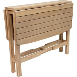 FERRET - Table de jardin pliante en bois d'acacia FSC - 3 positions (21/55/90 cm) - Dimensions 90 x 90 x 75 cm - Pour 4 personnes