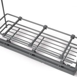 Emuca porte-bouteilles extractible TitaneMax avec fermeture à amortie, gauche, 3 plateaux, module 200mm, Acier, Gris Anthracite