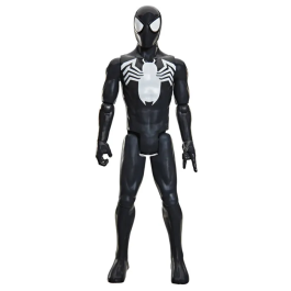Hasbro Marvel Spider-Man - Figurine Titan Series Spider-Man en costume noir 30 cm deluxe, jouet de super-héros pour enfants dès 4 ans