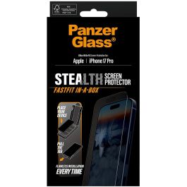 PanzerGlass Stealth Screen Protector w. Black Frame iPhone 17 Pro | Ultra-Wide Fit w. Fastfit in-a-box