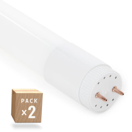 Pack 2 Tubo LED T8 18W 2880Lm 6000K Verre 120cm Connexion 2 Extrémités 40.000H