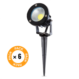 Pack 6 Spots LED Jardin 9W 758Lm Blanc Chaud [SL-CPDC09-9W-WW-PK6]