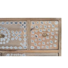 GINER Y COLOMER - Commode 10 tiroirs en bois de manguier naturel avec fronts de tiroirs peints à la main en blanc - Meuble de rangement