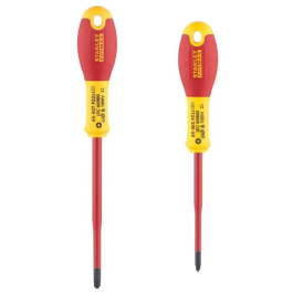 Stanley Fatmax Jeu de 2 tournevis d'électricien isolés 1000V FMHT0-62649 PZ1x100 + PZ2x125