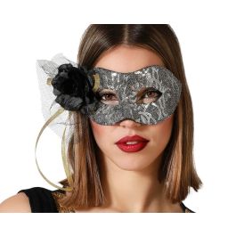 Antifaz masque vénitien pour femme, carnaval, argenté à brillants avec fleur décorative Precio: 10.7900004. SKU: B15VZXWJK9