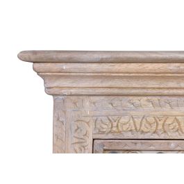 GINER Y COLOMER BAKRA - Table de chevet en bois de manguier naturel avec détails en bronze, deux tiroirs - 70 x 60 x 40 cm