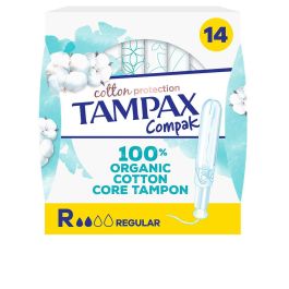 Tampax Tampons Protection Coton Bio Regular 14 unités - Flux Légers à Modérés, sans Parfum, Coton 100% Bio, Testés Gynécologiquement, OEKO-TEX STANDARD 100 Precio: 5.5899996. SKU: B1AMHGNWHW