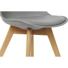 Chaise DKD Home Decor Marron Gris Naturel Mousse polypropylène Bois de hêtre Polyuréthane 48 x 55 x 83 cm