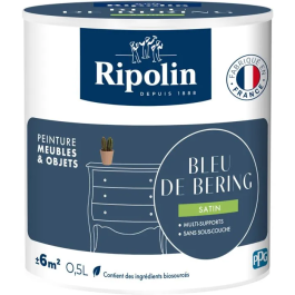 Ripolin - Peinture pour meubles et objets satinée, Bleu de Bering, 0,5L - Pour bois, mélaminé, métal - Intérieur et extérieur Precio: 28.5. SKU: B1C5H6BYQL