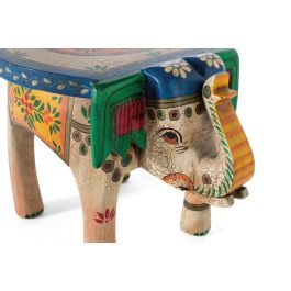 Giner y Colomer SCOPE Tabouret en Bois de Manguier Peint à la Main Multicolore, Finition Artisanale, 48 cm de Haut, 35x35 cm