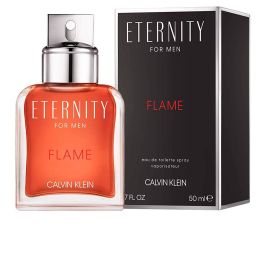 Calvin Klein ETERNITY FLAME FOR MEN Eau de Toilette Vaporisateur 50 ml - Notes d'Ananas, Romarin, Labdanum, Ambre et Cuir