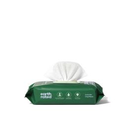 Lingettes humides pour animaux domestiques Earth Rated Lavande Beurre de karité 100 Unités