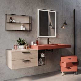 Emuca Lot de 5 poignées pour meubles Xirivella, L160mm, entraxe 128mm, Aluminium, Anodisé noir