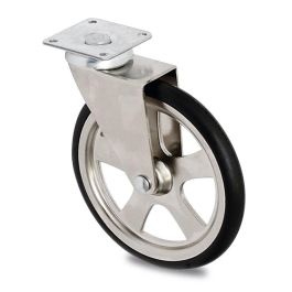 Q&Q Roue Pivotante Camarena D105 Caoutchouc Plastique Chrome Plaque 50x50 H121 Max.10Kg