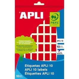 Étiquettes adhésives Apli Rouge Papier 8 feuilles 12 x 18 mm (10 Unités)