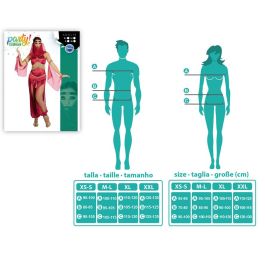 Déguisement de Danseuse Arabe Rouge pour Femme Adulte avec Tunique, Pantalon et Tocado - Taille XS-S