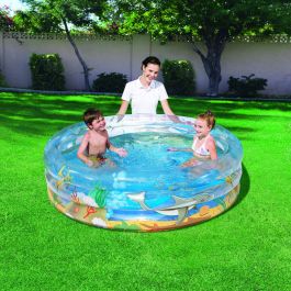 Bestway Piscine Gonflable 3 Anneaux Transparent Tropical 150x53 cm +6 Ans Jardin 51045