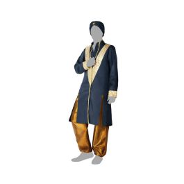 Déguisement Adulte Hindou Homme Bleu Doré Taille XL avec Tissu en Polyester - Ensemble Chaqueton, Pantalon et Tocado