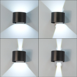 Aplique LED Extérieur 2x5W 100 Lm/W IP65 Noir 4000K HO-APL07-IP65-B-W - Éclairage Mural LED 10W 1000lm Angle Réglable