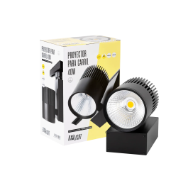 BX3 LIGHT Projecteur LED sur rail triphasé 40W 3384Lm 3000K CRI90 UGR17 50000h, référence BX3-TR40W-BLACK-WW