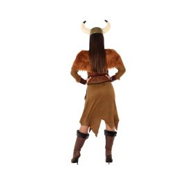 Déguisement Viking Femme Adulte XXL Marron, Guerrière Historique avec Cape et Pechera, 100% Polyester