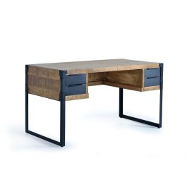 GINER Y COLOMER Bureau en bois de manguier et métal avec 4 tiroirs, 135 x 70 x 76 cm (L x P x H), couleur naturel Precio: 1187.988. SKU: B18CZ6ZZSZ