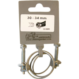 Ubbink - Lot de 2 colliers de serrage galvanisés, diamètre 30-34 mm, pour tuyau spiralé