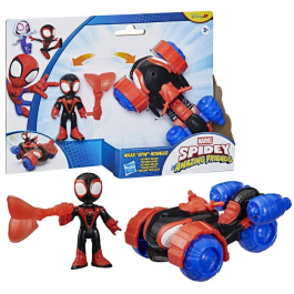 Hasbro - Véhicule Techno-Quad et Figurine Miles "Spin" Morales 7.5 cm - Marvel Spidey et ses Amis Extraordinaires - Jouet Super-Héros dès 3 ans