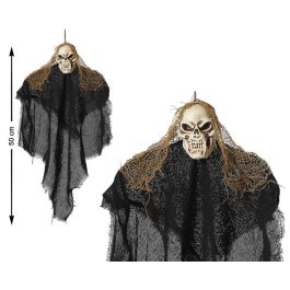 Décor pendante fantôme avec cape noire et cheveux en paille 50 cm, décoration macabre pour maison d'Halloween, scène de forêt hantée ou marais Precio: 10.7900004. SKU: B177BSDJ2G