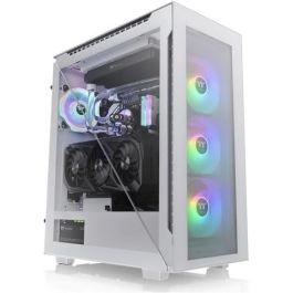 Thermaltake Divider 500 TG Snow ARGB - Boîtier PC Gamer Blanc Mid-Tower avec vitre trempée, ventilateurs ARGB, support ATX/mATX/Mini-ITX, 7 slots, refroidissement liquide