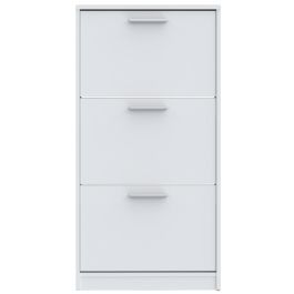 Mac MSA312120 Meuble à chaussures blanc mat 3 portes abattantes L 58,2 x P 20,4 x H 115,5 cm