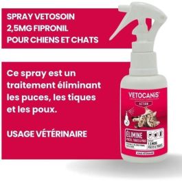 Vetocanis Spray Antiparasitaire Antipulgas Anti-Garrapatas pour Chiens et Chats 100 ml