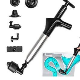 Déboucheur à air comprimé haute pression avec accessoires et manomètre 5 en 1 Jetpro InnovaGoods