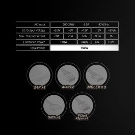 Bloc d’Alimentation Mars Gaming MPVU750SIM ATX 750 W 80 Plus Silver