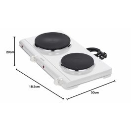 Severin DK 1042 - Plaque de cuisson électrique 2 zones (plaques scellées) - 1500W + 1000W - Blanc - Pour comptoir