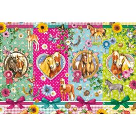 Schmidt Spiele Puzzle 200 Pièces 'Des Chevaux Heureux' - Paysage Équestre Détaillé - Jeu de Société à Partir de 8 Ans