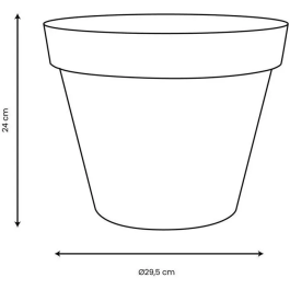 EDA Pot de fleurs rond Toscane - Ø 30 cm - Intérieur/Extérieur - 10 L - Couleur Bleu Jean - Résistant aux intempéries et avec réserve d'eau