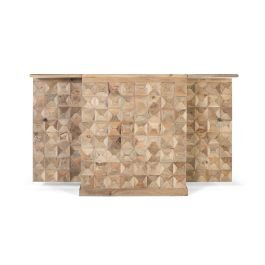 GINER Y COLOMER Buffet Bar en Bois de Mango avec 2 Portes et Plateau Extensible - Dimensions: Frontis 11x42 cm, Porte 93x44 cm, Tiroir Intérieur 9x39x26 cm