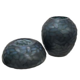 Vase Home ESPRIT Bleu Verre Moderne 33 x 33 x 14 cm